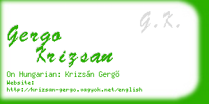 gergo krizsan business card