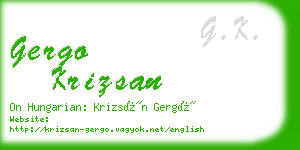 gergo krizsan business card